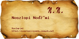 Noszlopi Noémi névjegykártya